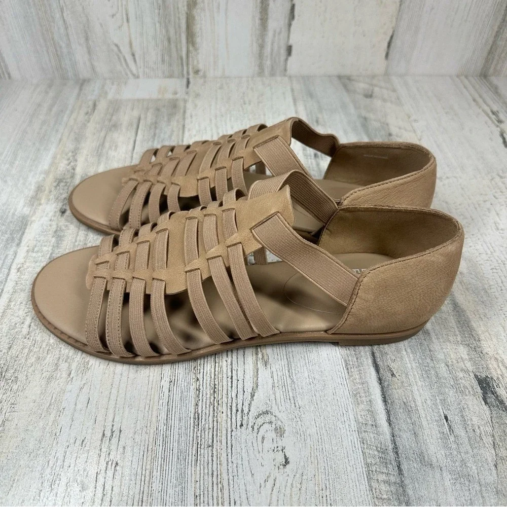 Eileen Fisher Rato Nubuck Leather Stretch‎ Slip-On Fisherman Sandals Women's 7
